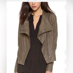 Vince Zip Up Leather Moto Blazer Jacket Size M